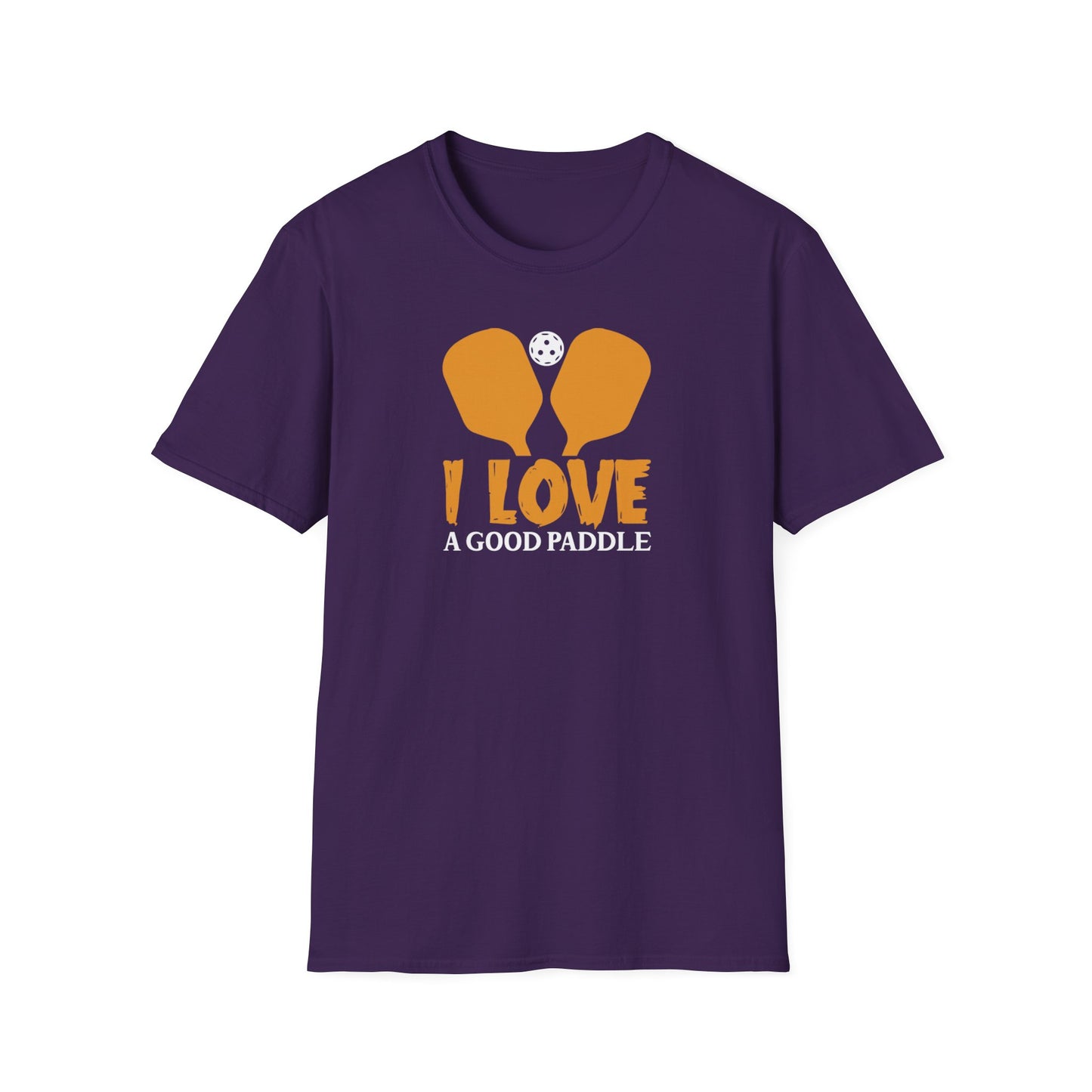 Men's Playful Pickleball T-shirt - I Love a Good Paddle Purple