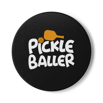 Pickleball Trendy Ceramic Coaster - Pickleballer Round