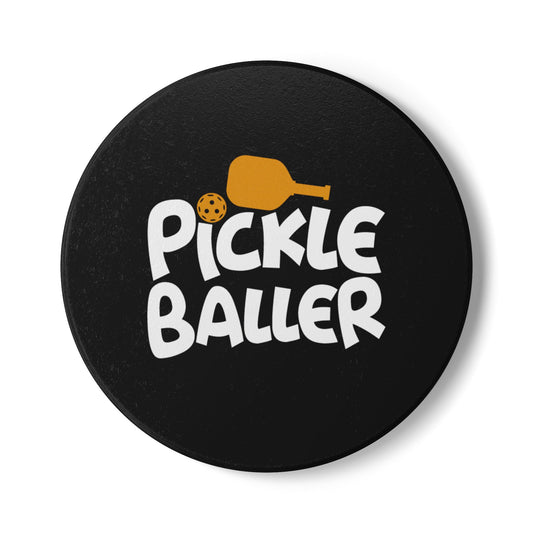 Pickleball Trendy Ceramic Coaster - Pickleballer Round