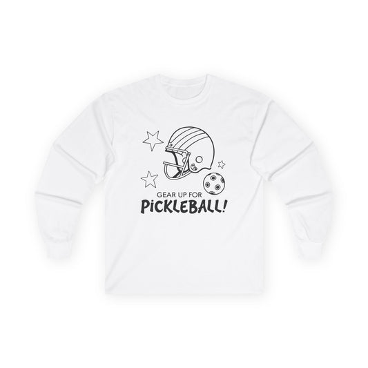 Men's Soft Pickleball Long Sleeves top - Gear Up for Pickleball White