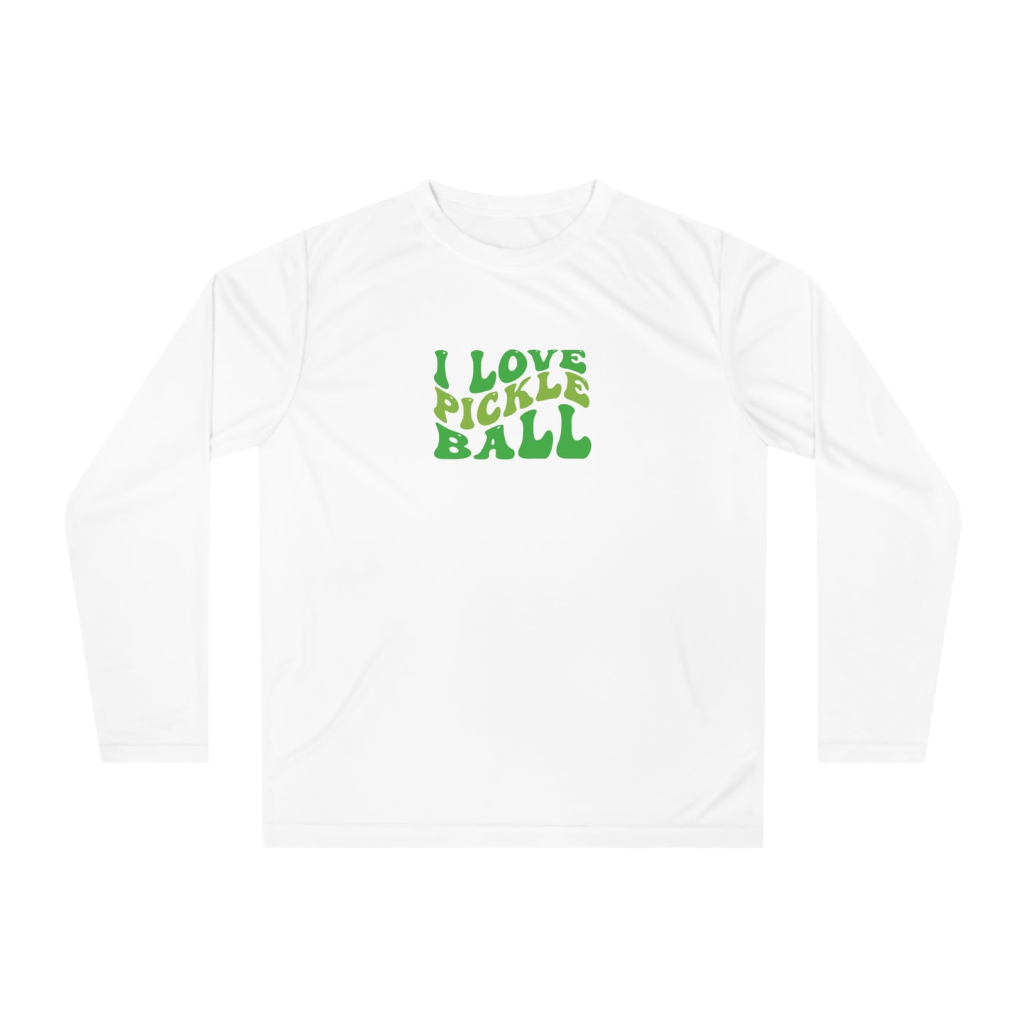 Women's Lightweight Pickleball Long Sleeves top - I Love Pickleball White