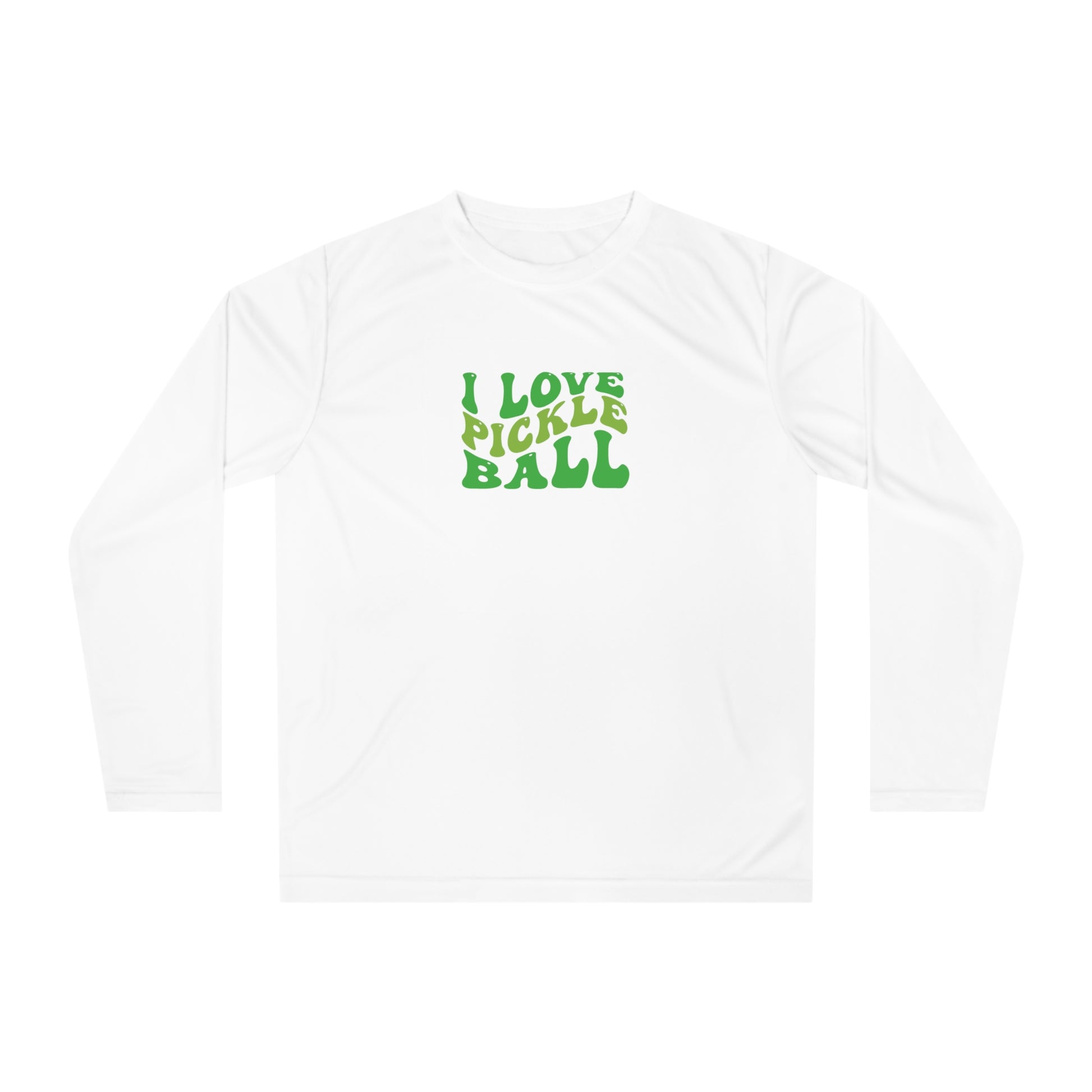 Women's Lightweight Pickleball Long Sleeves top - I Love Pickleball White