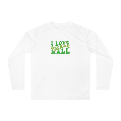 Women's Lightweight Pickleball Long Sleeves top - I Love Pickleball White