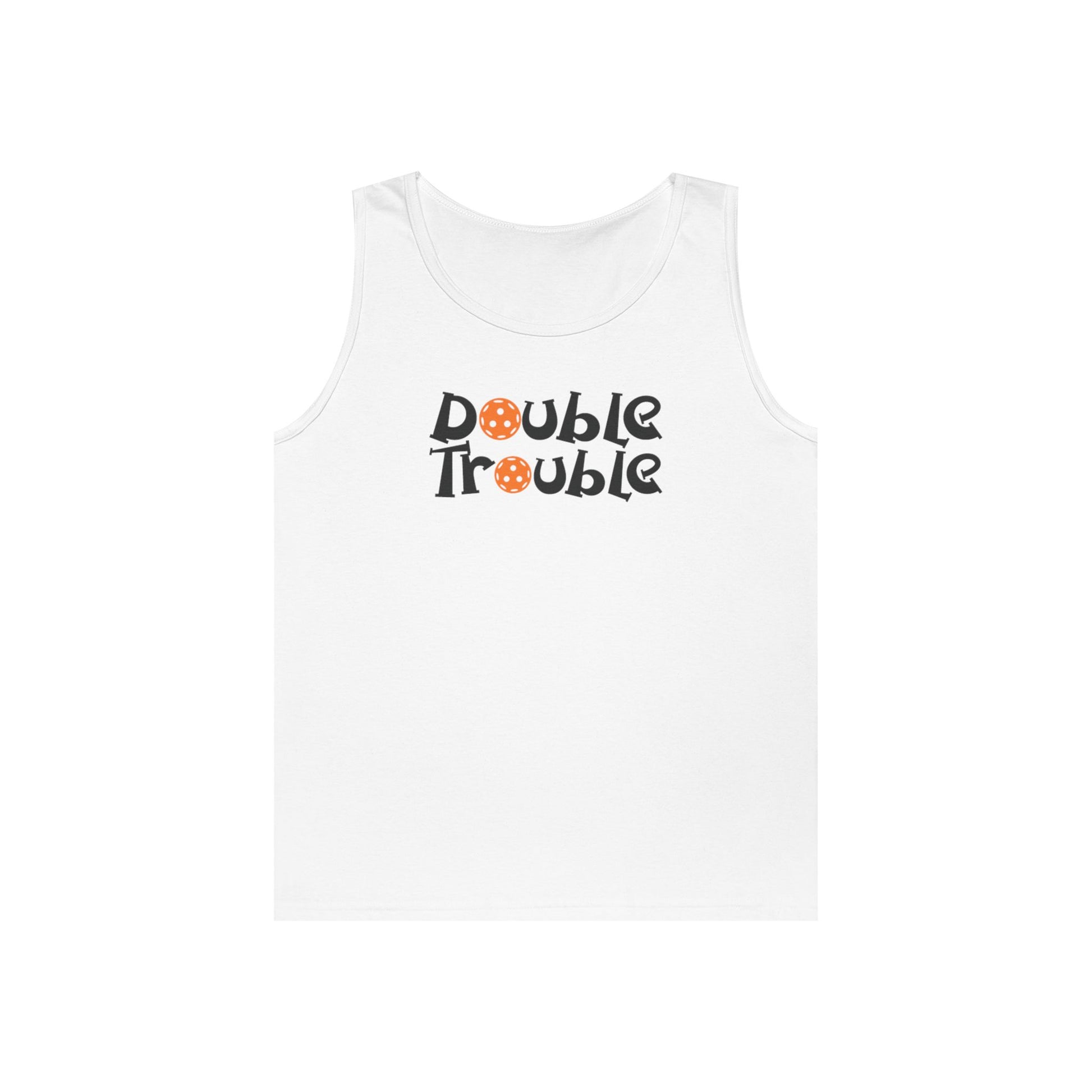 Women's Funny Pickleball Tank Top - Double Trouble White