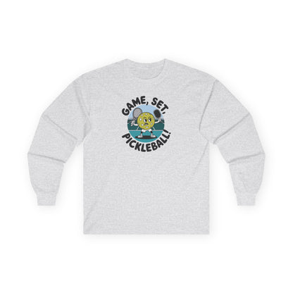 Men's Funny Pickleball Long Sleeves top - Game, Set, Pickleball Gray