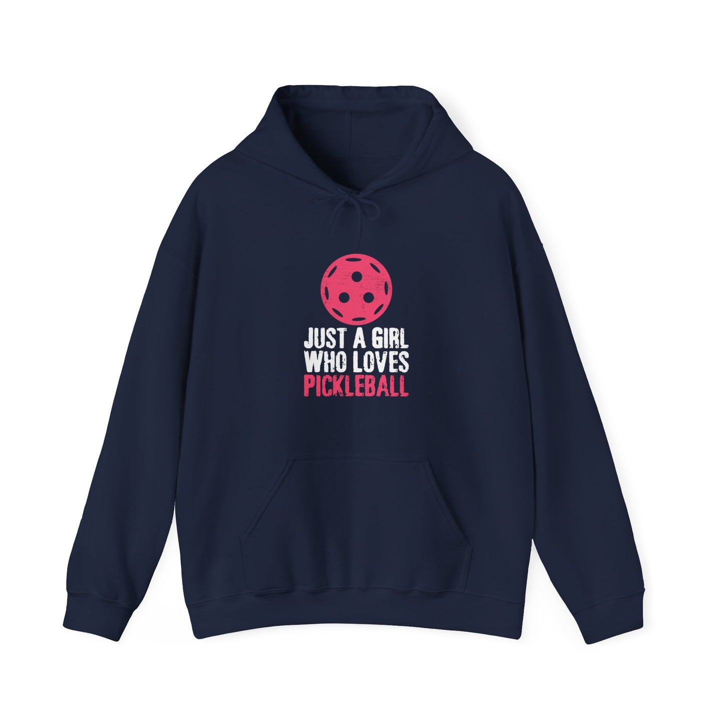 Women's Cute Pickleball Hoodie - Just A Girl Who Loves Pickleball Navy
