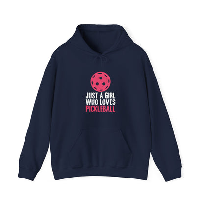 Women's Cute Pickleball Hoodie - Just A Girl Who Loves Pickleball Navy