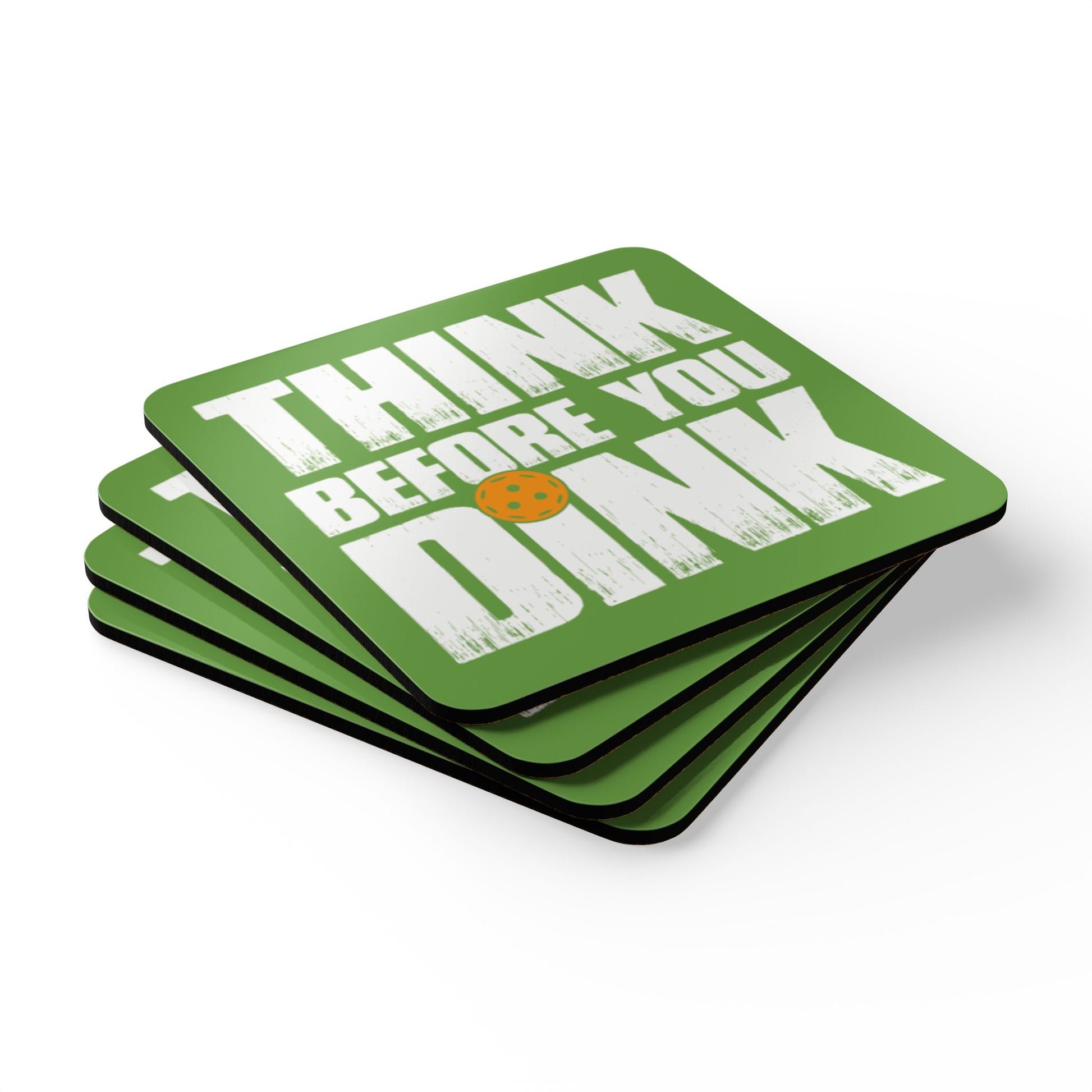 Funny Pickleball Cork Coaster Set of 4 - Think Before you Dink