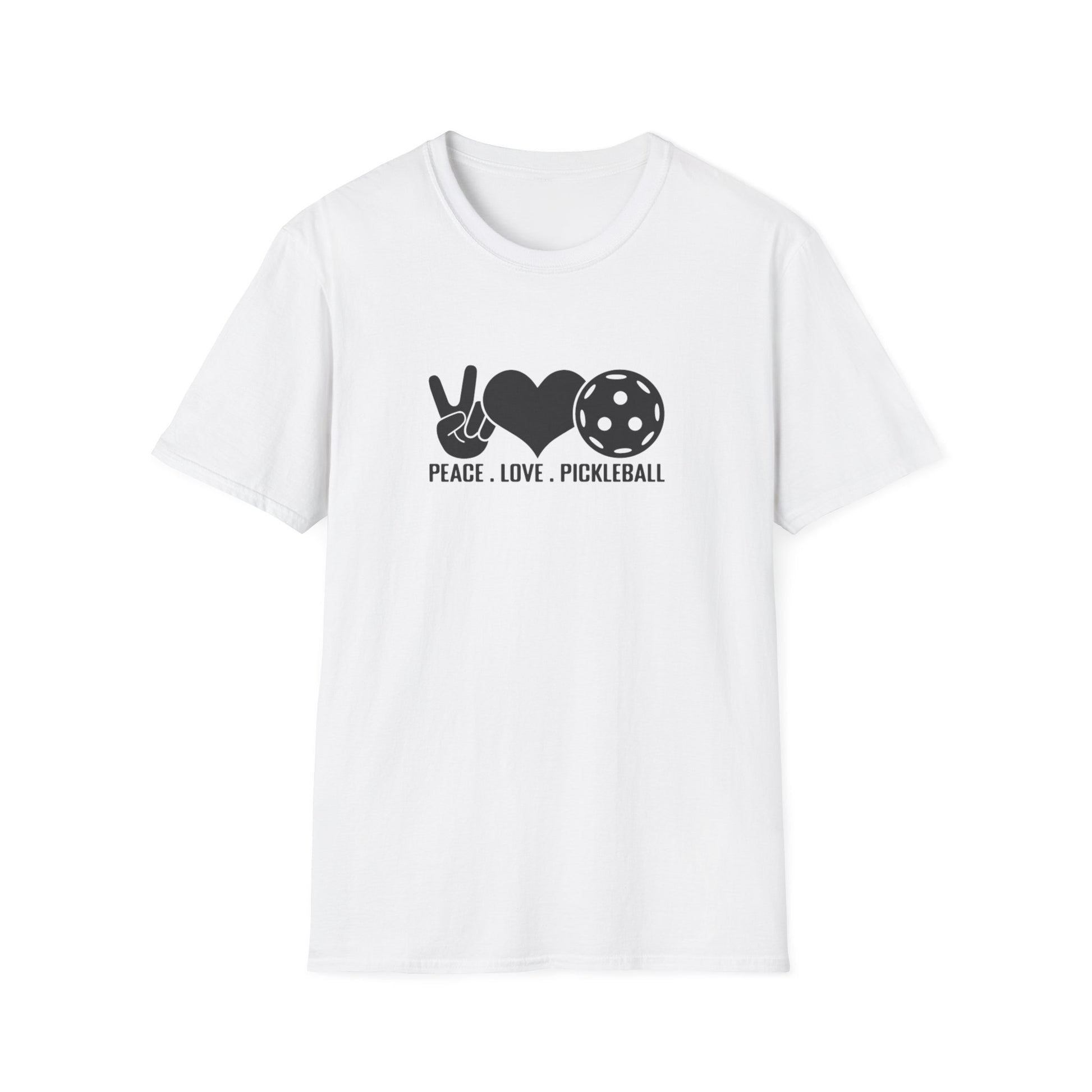 Men's Lightweight Pickleball T-shirt - Peace, Love, Pickleball White
