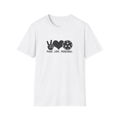Men's Lightweight Pickleball T-shirt - Peace, Love, Pickleball White