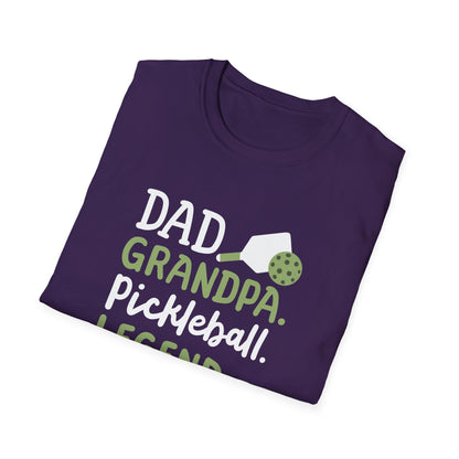 Men's Durable Pickleball T-shirt - Dad Grandpa Pickleball Legend