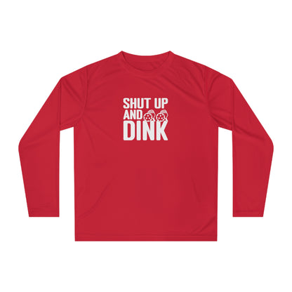 Men's Unique Pickleball Long Sleeves top - Shut Up and Dink Red