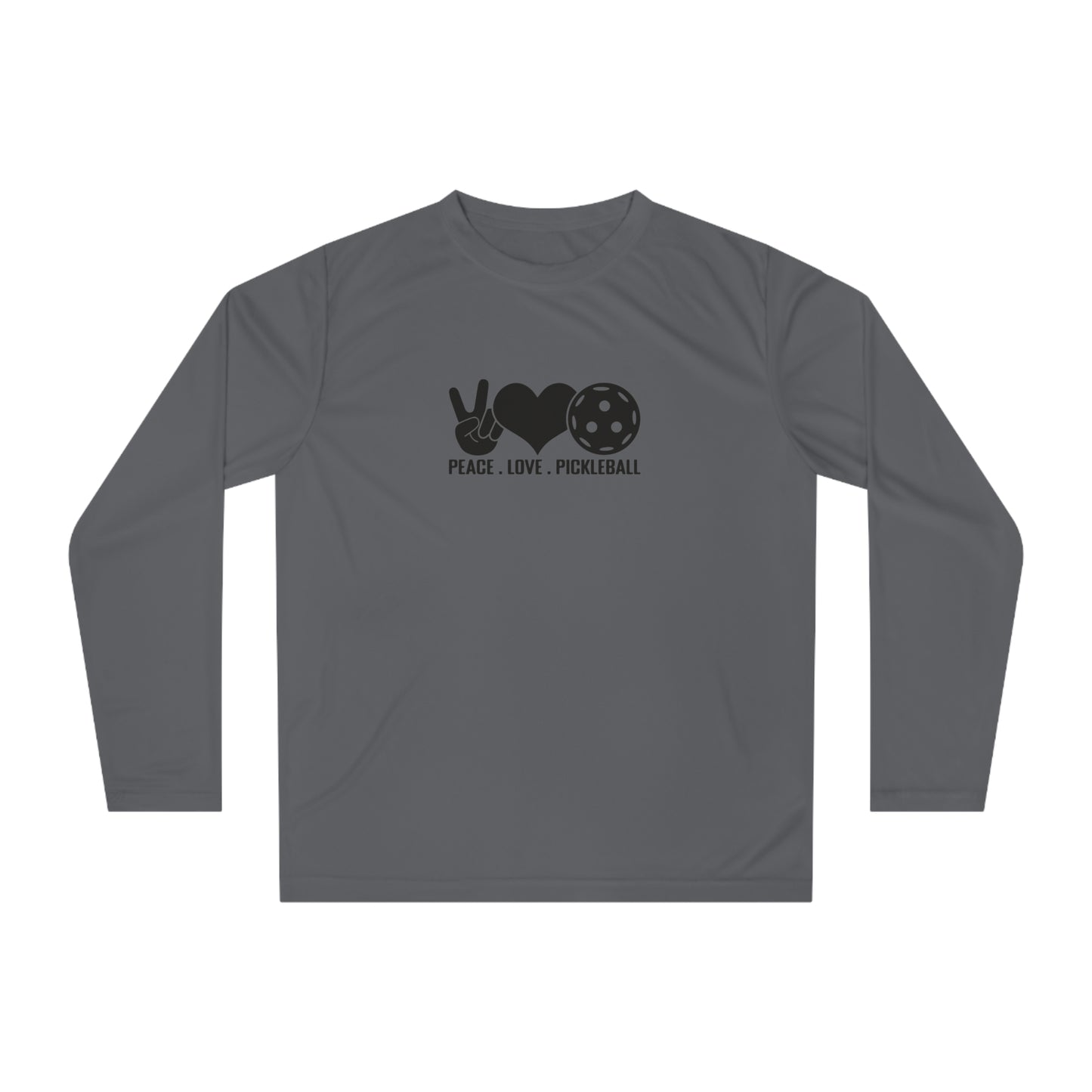 Men's Pickleball Long Sleeves top - Peace, Love, Pickleball Gray