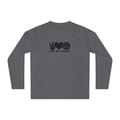 Men's Pickleball Long Sleeves top - Peace, Love, Pickleball Gray