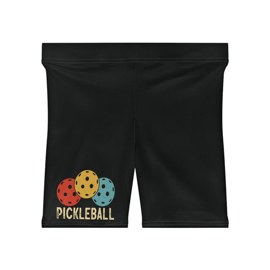 Women's Unique Pickleball Short - Trio Pickleball Retro Black