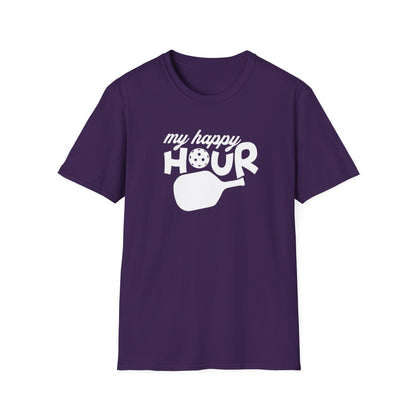 Men's Soft Pickleball T-shirt - My Happy Hour Purple