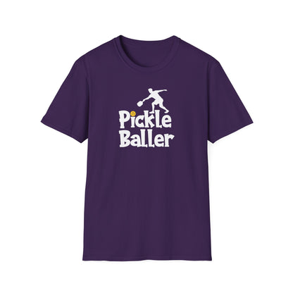 Men's Durable Pickleball T-shirt - Pickle Baller Purple