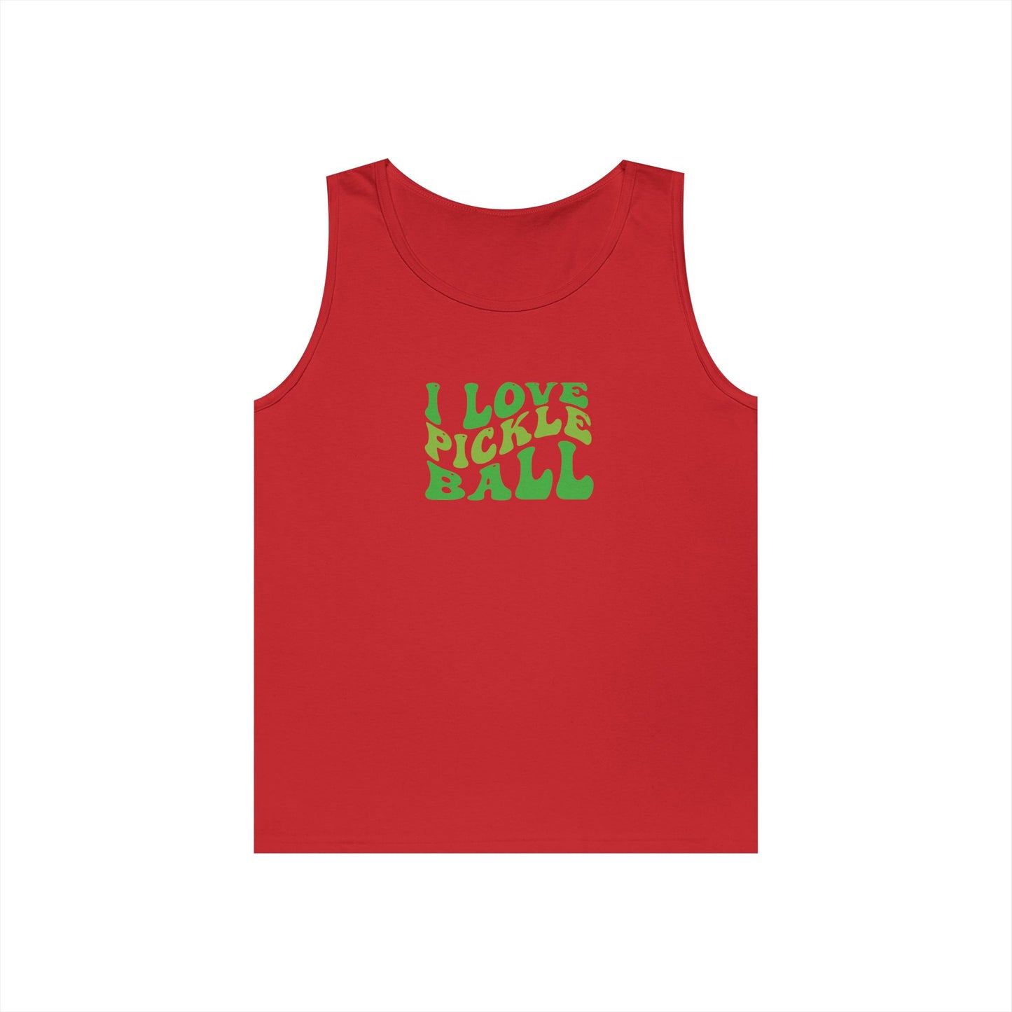 Women's Energetic Pickleball Tank Top - I Love Pickleball Red