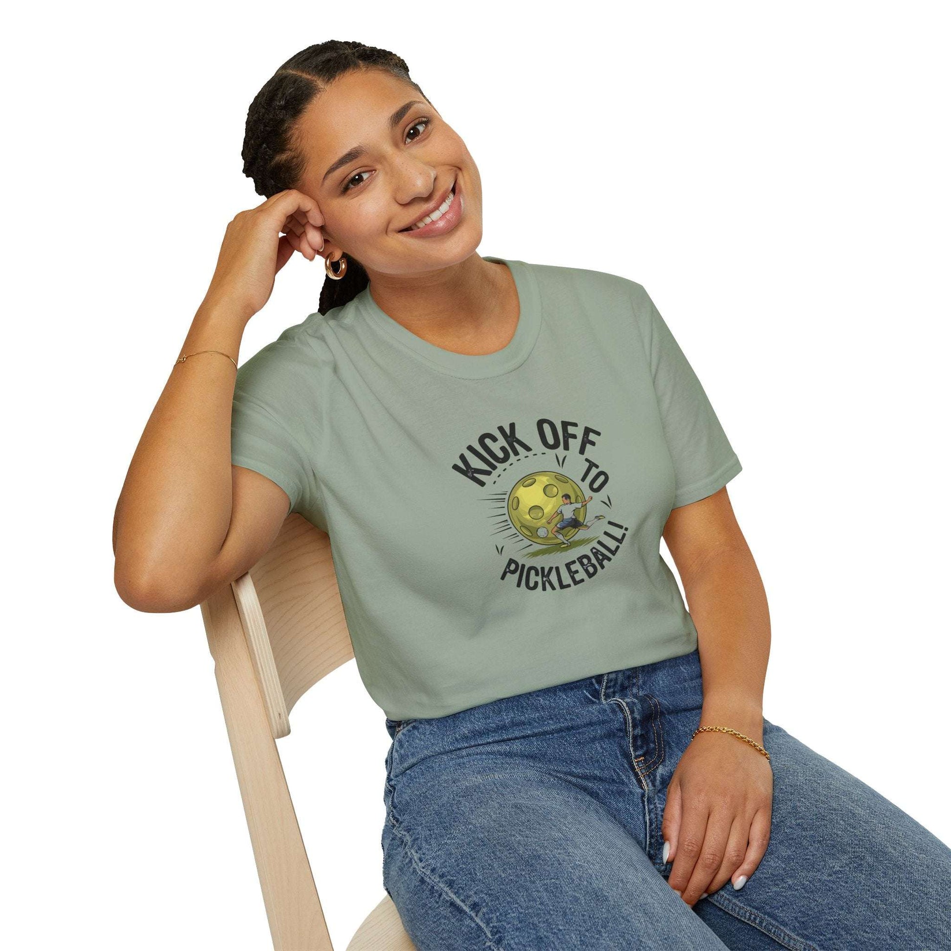 Women's Stylish Pickleball T-shirt - Kick Off to Pickleball