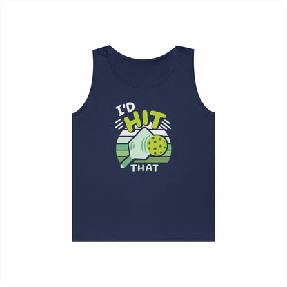 Women's Playful Pickleball Tank Top - I'd Hit That Navy