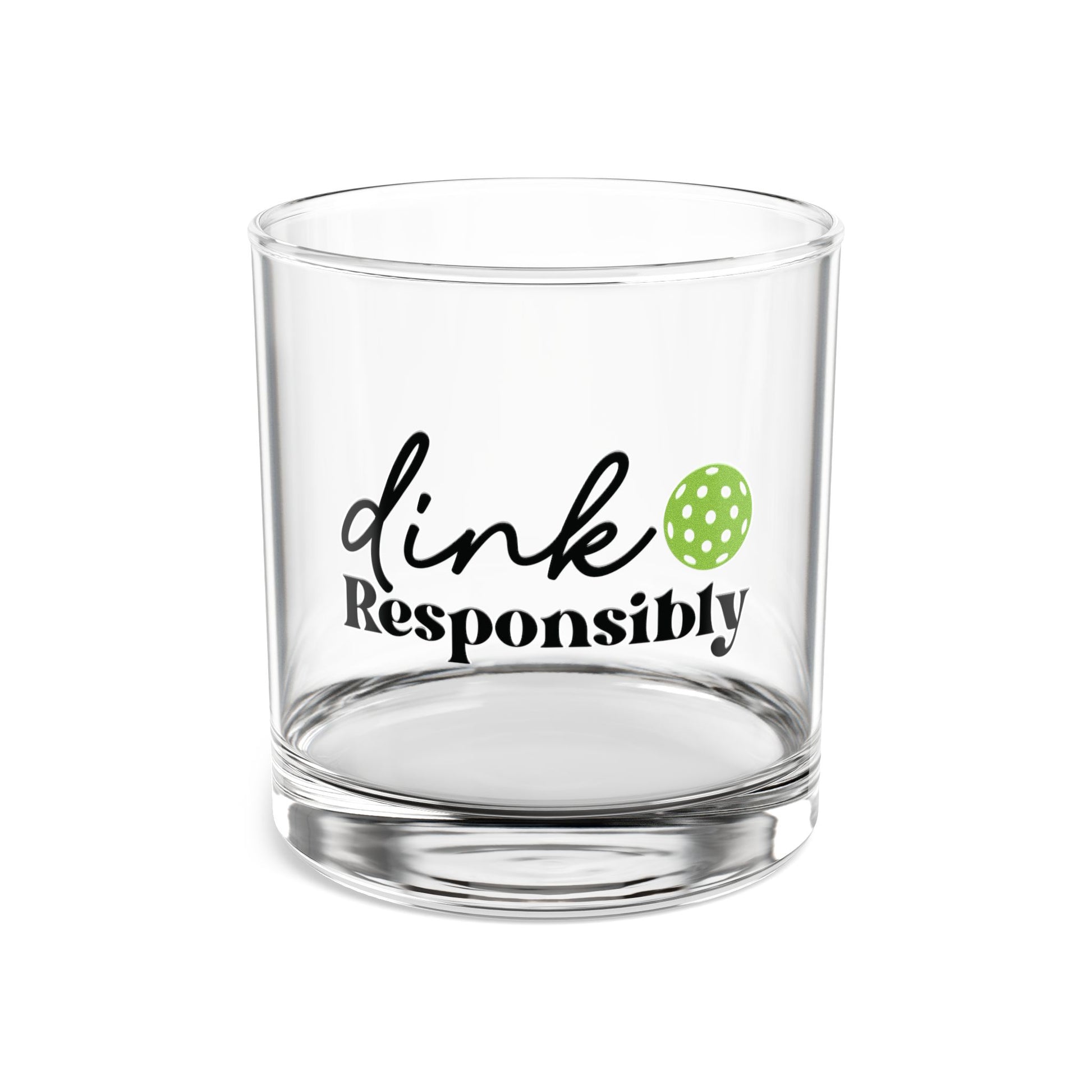 Pickleball Quirky Rocks Glass - Dink Responsibly 10oz