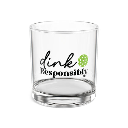 Pickleball Quirky Rocks Glass - Dink Responsibly 10oz