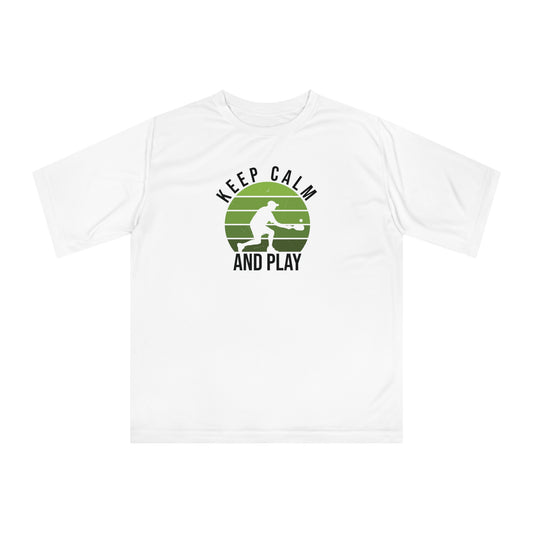 Men's Quirky Pickleball T-shirt - Keep Calm and Play White