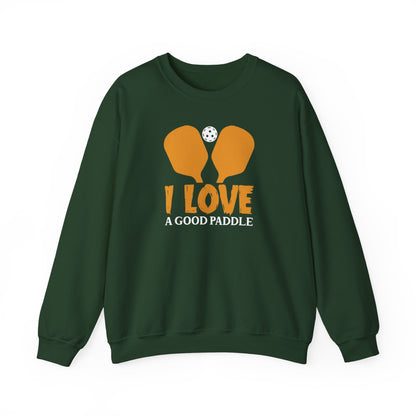 Men's Funny Pickleball Sweatshirt - I Love a Good Paddle Green