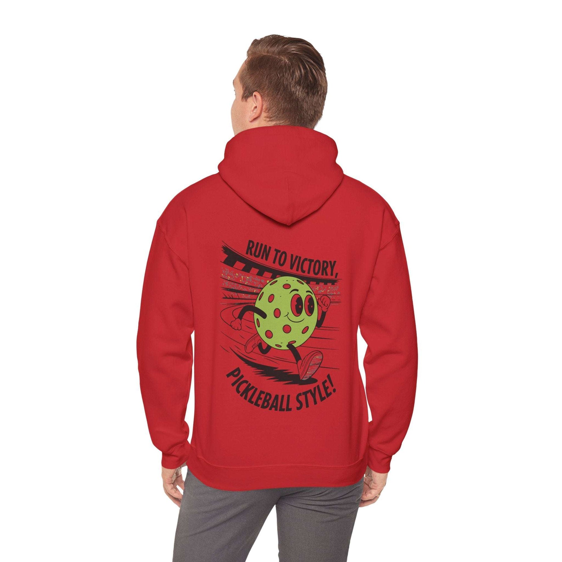 Men's Funny Pickleball Hoodie - Run To Victory, Pickleball Style