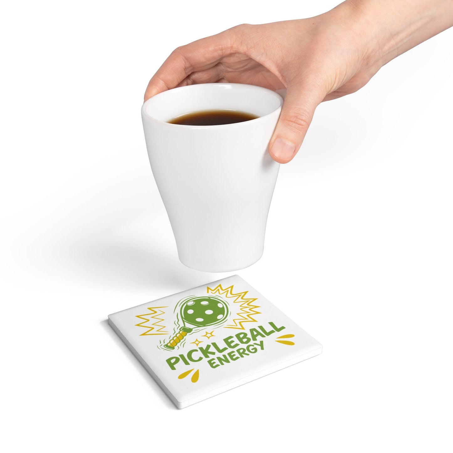 Pickleball Durable Ceramic Coaster - Pickleball Energy