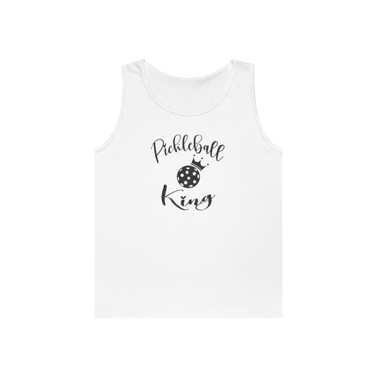Men's Stylish Pickleball Tank Top - Pickleball King White