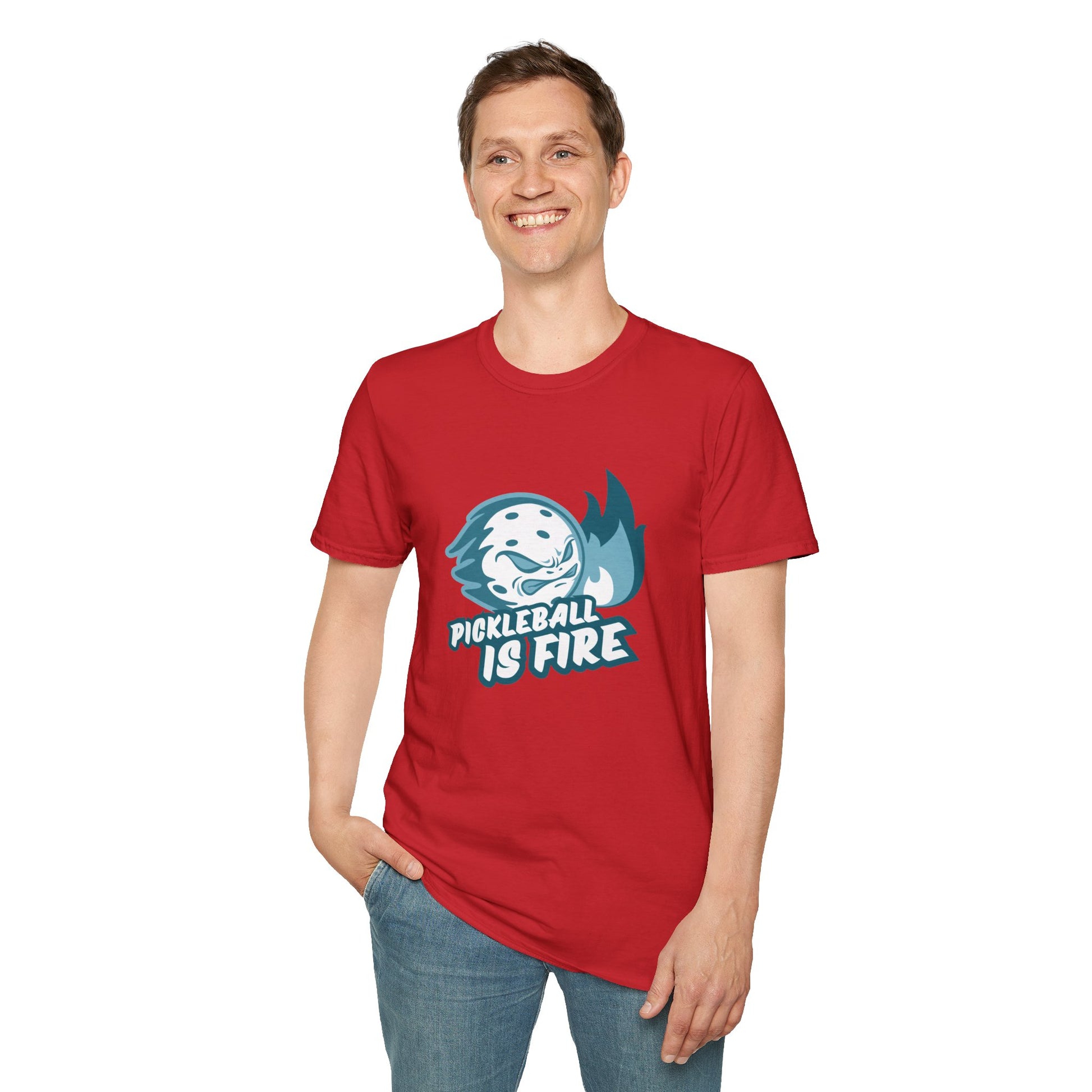 Men's Pickleball T-Shirt - Pickleball Is Fire Red
