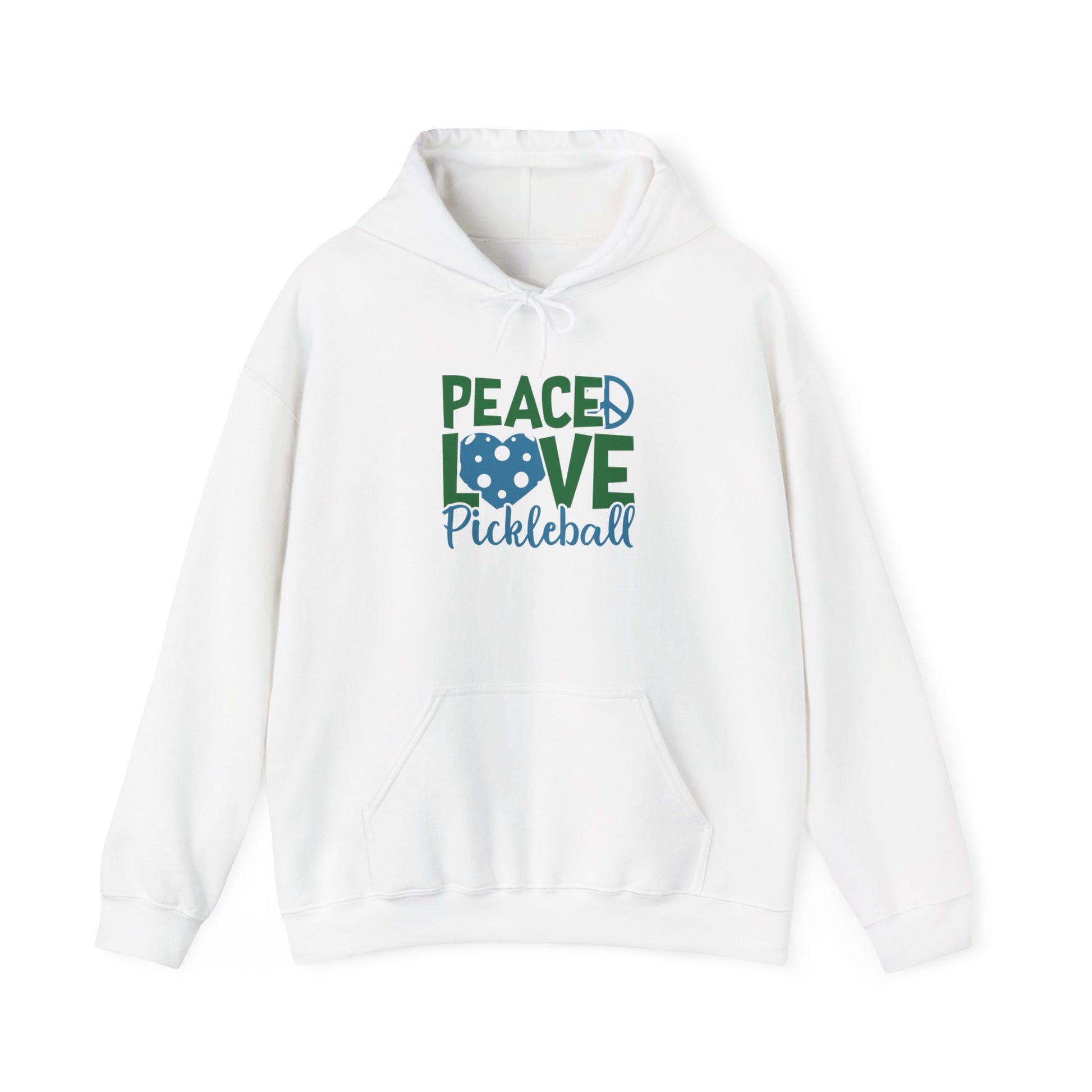 Women's Soft Pickleball Hoodie - Peace, Love, Pickleball White