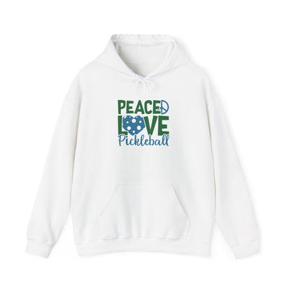 Women's Soft Pickleball Hoodie - Peace, Love, Pickleball White