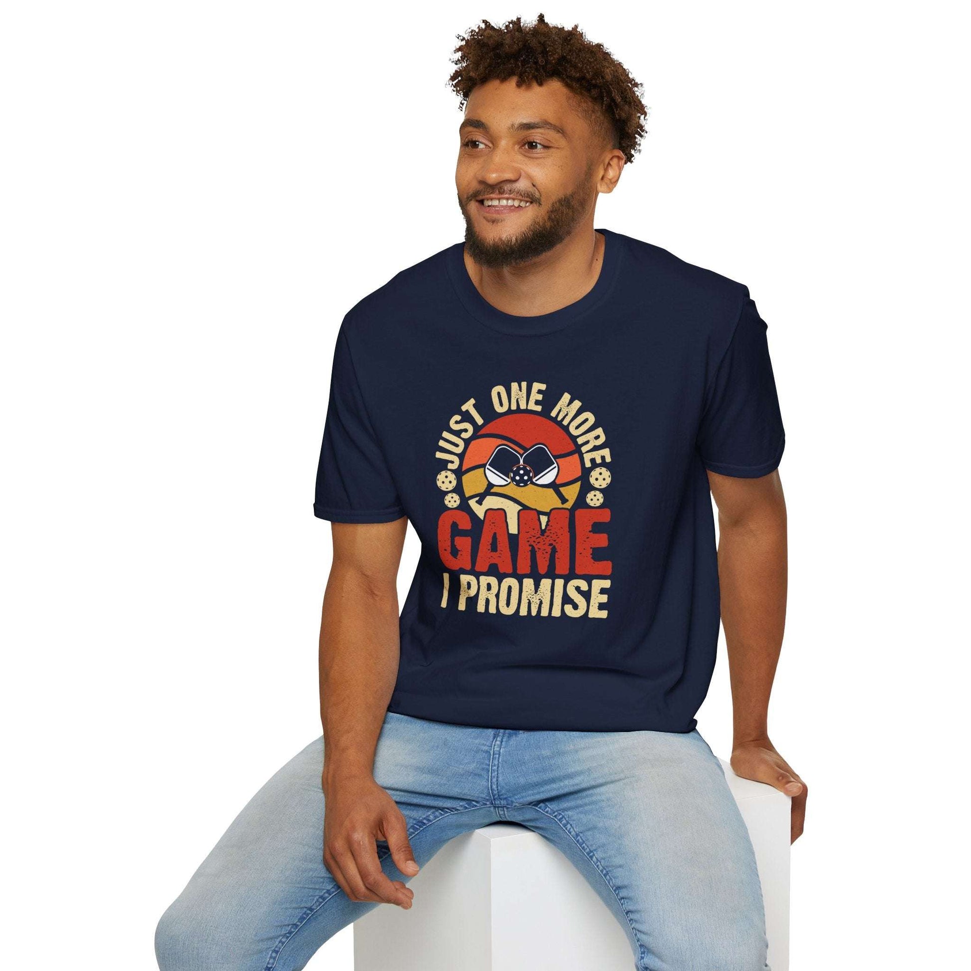 Men's Stylish Pickleball T-shirt - Just One More Game I Promise