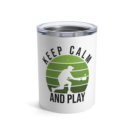 Pickleball Quirky Tumbler - Keep Calm and Play White