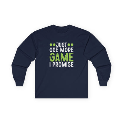 Men's Pickleball Long Sleeves top - Just One More Game I Promise Navy