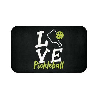 Pickleball Trendy Bath mat - Love Pickleball Black