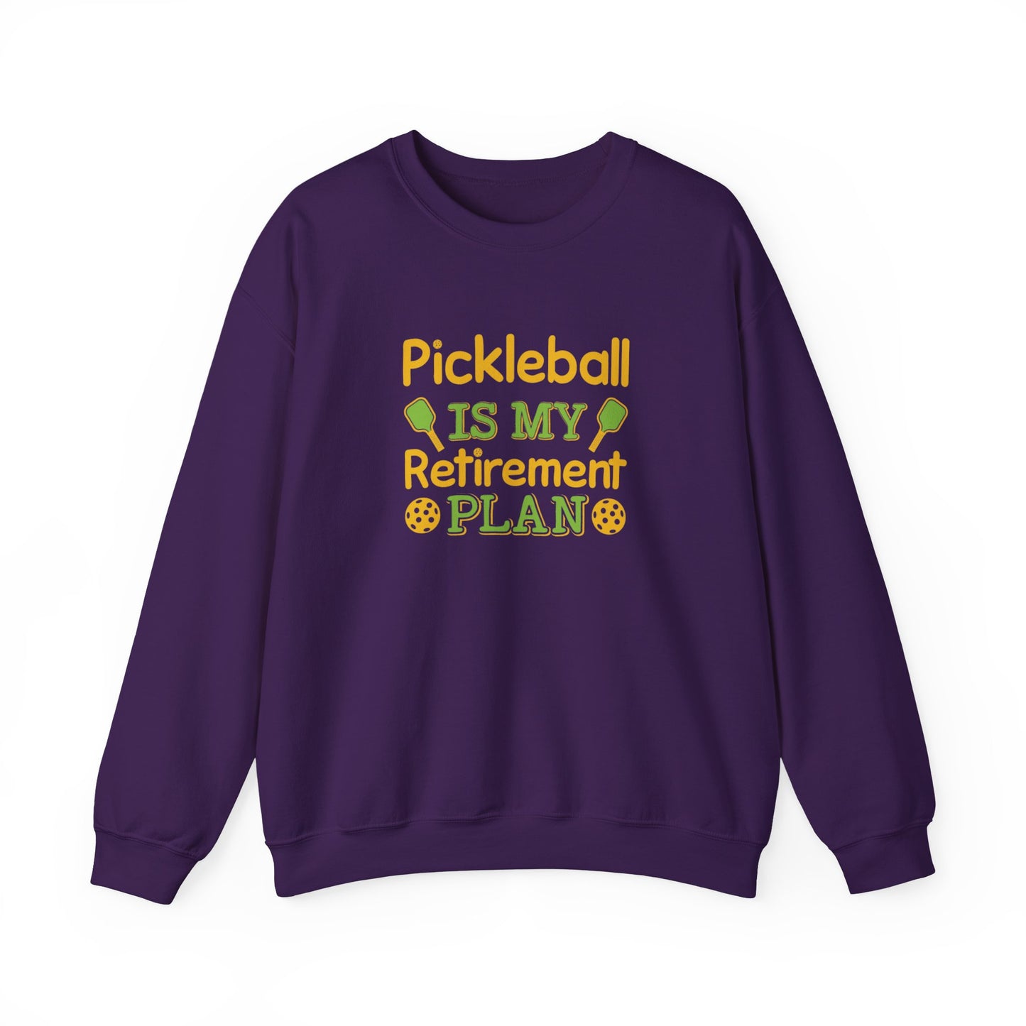 Men's Funny Pickleball Sweatshirt - Pickleball Is My Retirement Plan Purple