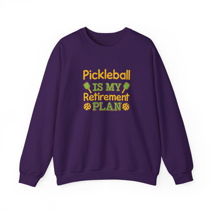 Men's Funny Pickleball Sweatshirt - Pickleball Is My Retirement Plan Purple