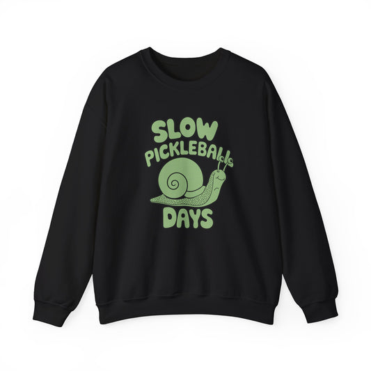 Men's Funny Pickleball Sweatshirt - Slow Pickleball Days Black