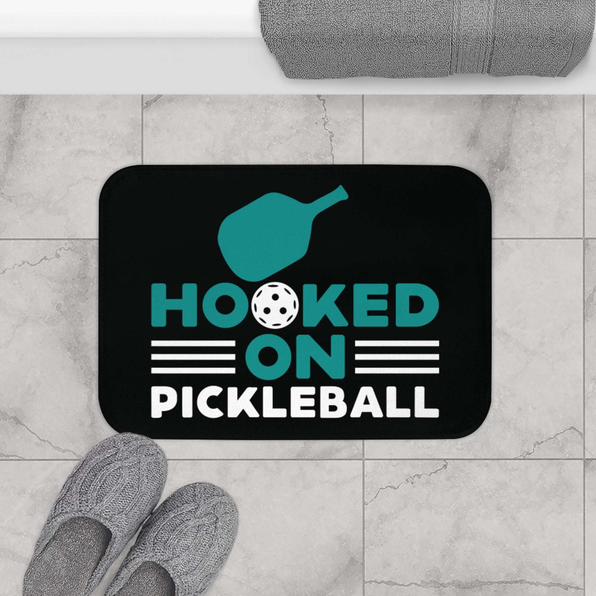 Pickleball Funny Bath mat - Hooked on Pickleball