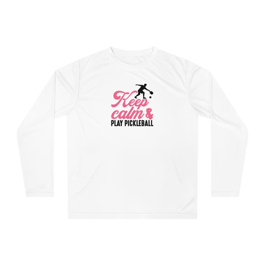 Women's Pickleball Long Sleeves top - Keep Calm & Play Pickleball White