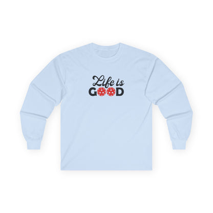 Women's Cute Pickleball Long Sleeves top - Life is Good Blue