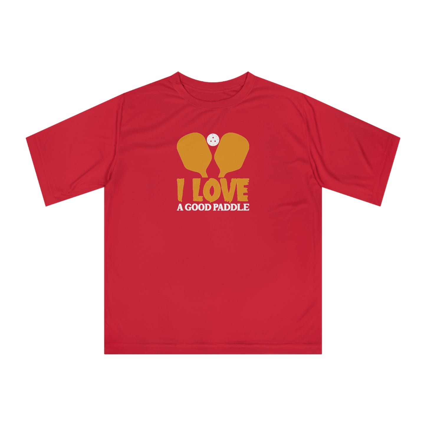 Women's Sporty Pickleball T-shirt - I Love a Good Paddle Red