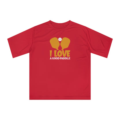 Women's Sporty Pickleball T-shirt - I Love a Good Paddle Red