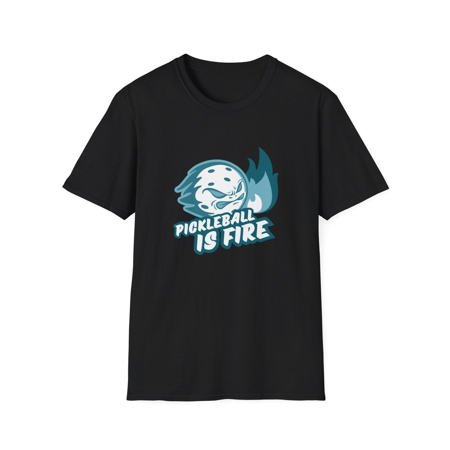Men's Funny Pickleball T-Shirt - Pickleball Is Fire Black