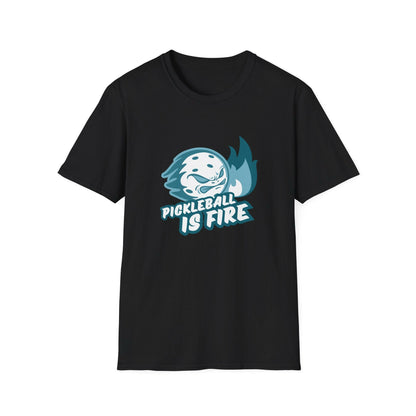 Men's Funny Pickleball T-Shirt - Pickleball Is Fire Black