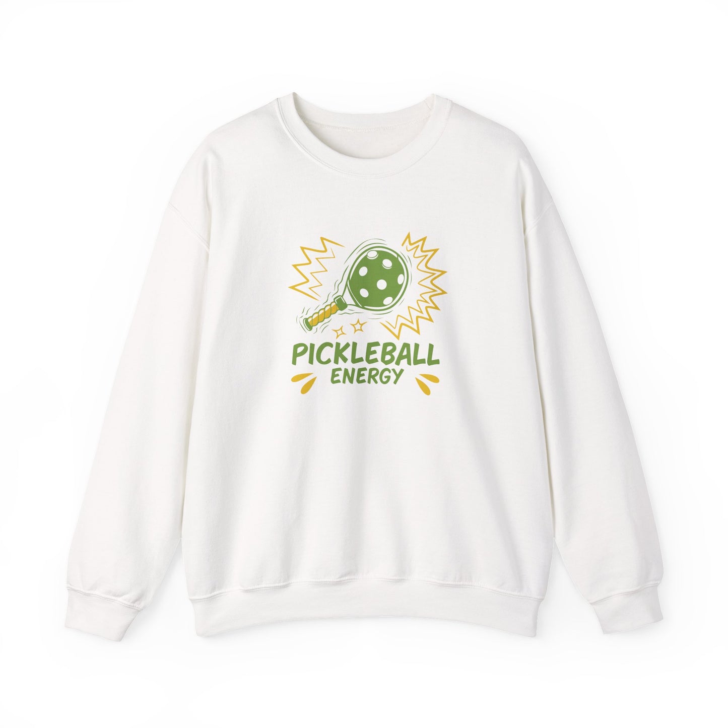 Women's Fun Pickleball Sweatshirt - Pickleball Energy White