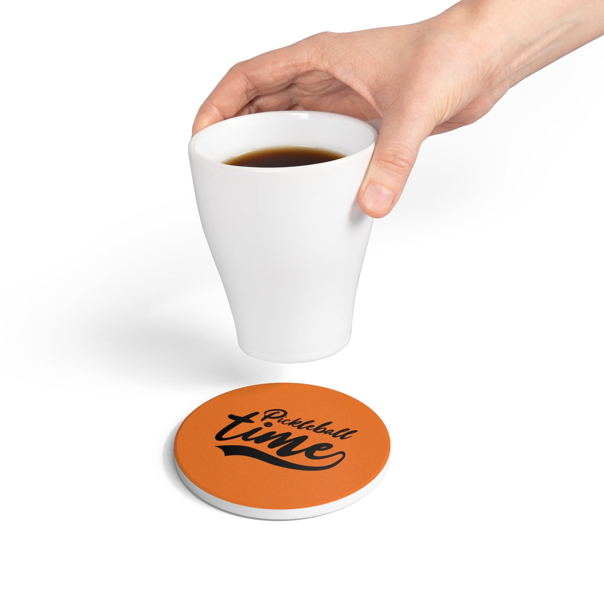 Pickleball Colorful Ceramic Coaster - Pickleball Time